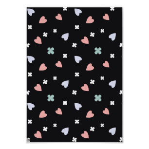 Cute Shamrock Harten Lucky Love Patroon Foto Afdruk