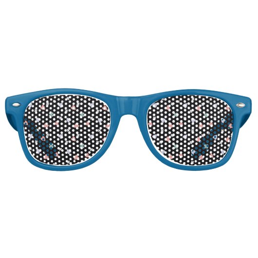 Cute Shamrock Harten Lucky Love Patroon Retro Zonnebril (Voorkant)