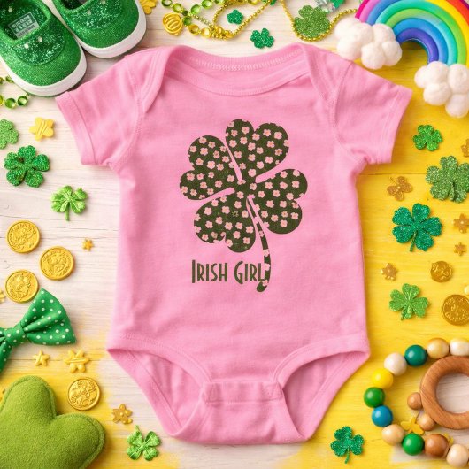 Cute Shamrock Irish Girl Romper