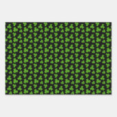 Cute Shamrock Pattern Black Inpakpapier Vel (Voorkant 3)