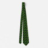 Cute Shamrock Pattern Black Stropdas (Achterkant)