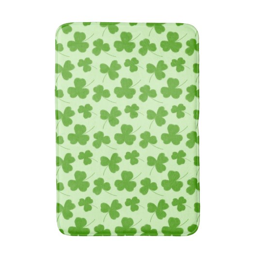 Cute Shamrock Pattern Green Badmat (Voorkant Verticaal)