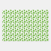 Cute Shamrock Pattern White Inpakpapier Vel (Voorkant 3)