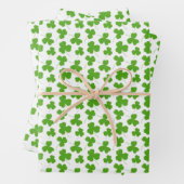 Cute Shamrock Pattern White Inpakpapier Vel (In situ)
