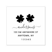 Cute Shamrock Return Address Personalized Zelfinktende Stempel (Design)