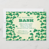 Cute Shamrock St. Patrick's Day Party Invitation Kaart (Voorkant)