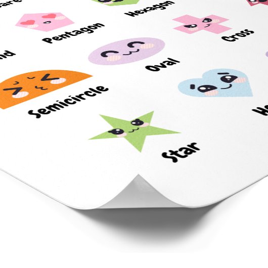 Cute Shapes Nursery Education | Stapelschildpadden Poster (Hoek)