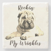 Cute Shar Pei Marble Onderzetter (Voorkant)
