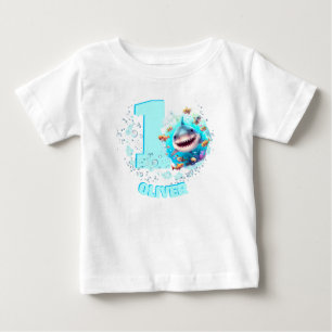 Cute Shark 1st Birthday Personalized Boy