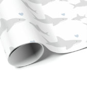 Cute Shark Baby shower Cadeaupapier (Rol Hoek)