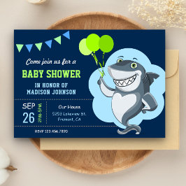 Cute Shark Baby shower Kaart
