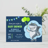 Cute Shark Baby shower Kaart (Staand voorkant)