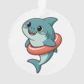 Cute Shark Baby With Float | Kids Ornament (achterkant)