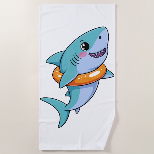 Cute Shark Baby With Float | Kids Strandlaken (Voorkant)