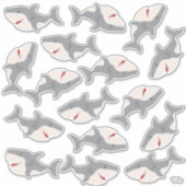 Cute Shark Bait Cartoon Sharks Character Vinyl Sticker (Voorkant)