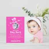 Cute Shark Balloons Foto Birthday Pink Hartelijk d Kaart (Staand voorkant)