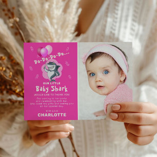 Cute Shark Balloons Foto Birthday Pink Hartelijk d Kaart