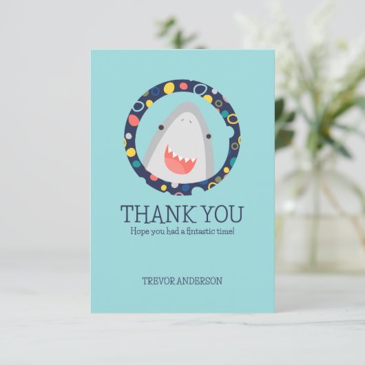 Cute Shark Bedankkaart (Staand voorkant)