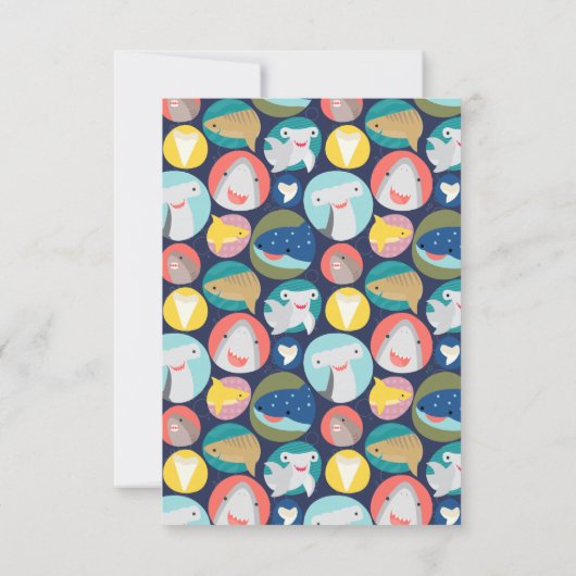 Cute Shark Bedankkaart (Achterkant)