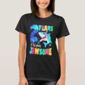 Cute Shark Birthday 2 Year Old Boys Girls 2nd Birt T-shirt (Voorkant)