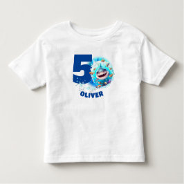 Cute Shark Birthday Name Boy Kinder Shirts