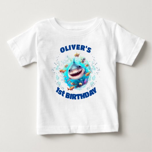 Cute Shark Birthday Personalized Boy (Voorkant)