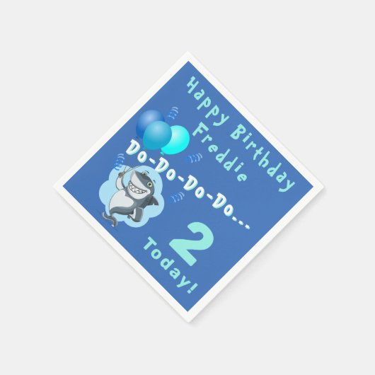 Cute Shark | Blauwe ballonnen van afgelopen dag Servet (Hoek)