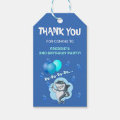 Cute Shark | Blue Birthday Personalized Cadeaulabel (Voorkant)