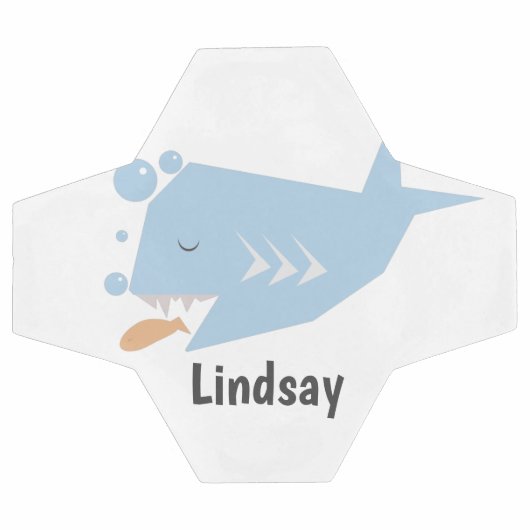 Cute Shark Blue Monogram Name Voetbal (Enkel)