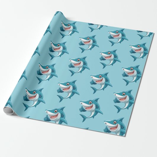 Cute shark cadeaupapier (Uitgerold)
