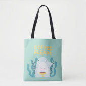 Cute Shark Drink koffie-Canvas tas (Voorkant)