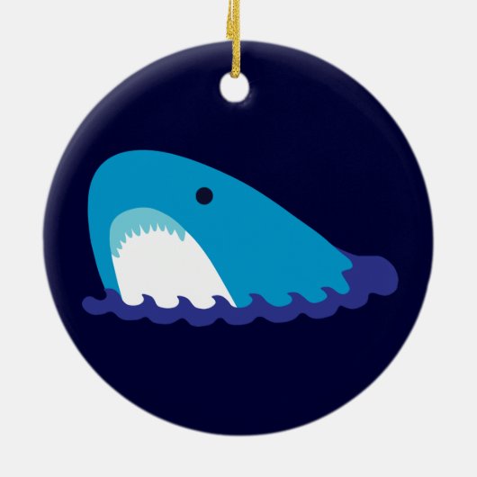 Cute Shark Keramisch Ornament (Achterkant)