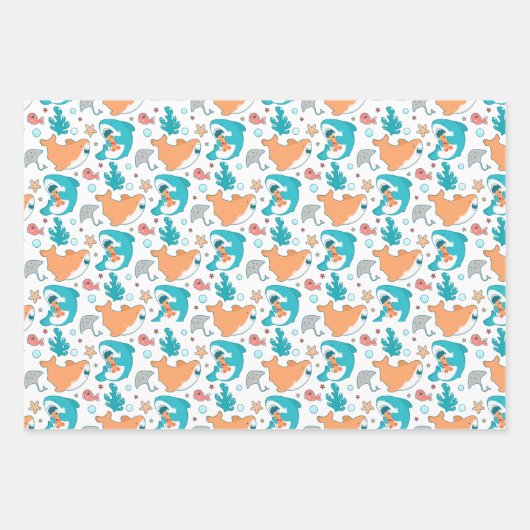Cute Shark Pattern Inpakpapier Vel (Voorkant 3)