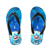 Cute Shark Personalized Boys' Kinder Teenslippers (Voetbed)