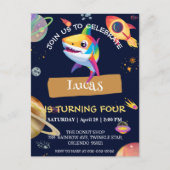 Cute Shark regenboog Galaxy ruimte verjaardagsfees Briefkaart (Voorkant)