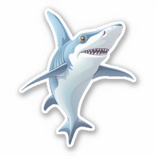 Cute Shark Sticker (Voorkant)