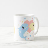 Cute Shark Strand Kids Naam Koffiemok (Voorkant rechts)