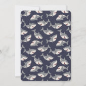 Cute Shark Thema Zomer Strand Oceaan Feestje Kaart (Achterkant)