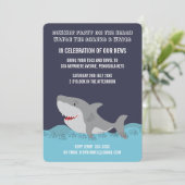 Cute Shark Thema Zomerstrand Oceaan Feestje Kaart (Staand voorkant)