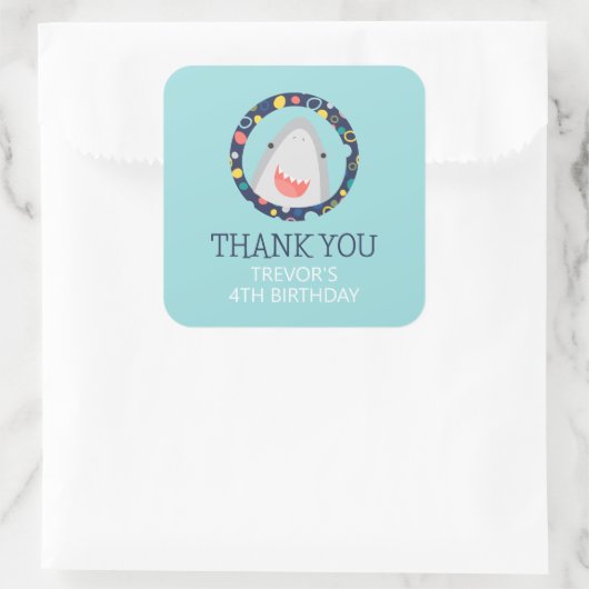 Cute Shark Vierkante Sticker (Tas)