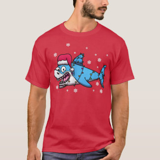 Cute Shark Xmas Lichtjes Santa Shark Kerstmis  T-shirt