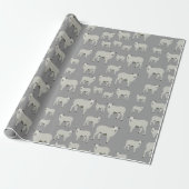 Cute Sheep and Lamb Boerderij Animal Pattern Cadeaupapier (Uitgerold)