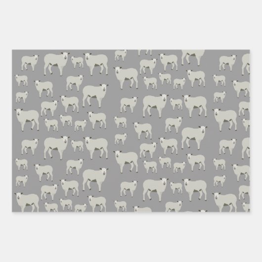 Cute Sheep and Lamb Boerderij Animal Pattern Inpakpapier Vel (Voorkant 3)