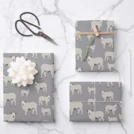 Cute Sheep and Lamb Boerderij Animal Pattern Inpakpapier Vel