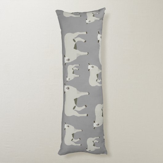 Cute Sheep and Lamb Boerderij Animal Pattern Lichaamskussen (Achterkant (Verticaal))