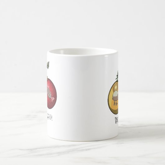 Cute Sheep Baa Humbug! Christmas Scrooge Cartoon Koffiemok (Center)