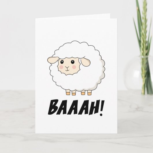 Cute Sheep Baaah Feestdagen Kaart (Voorkant)