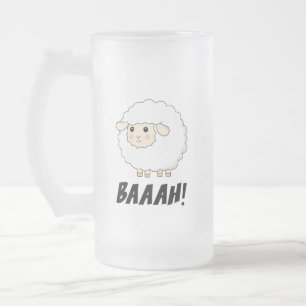 Cute Sheep Baaah Matglas Bierpul