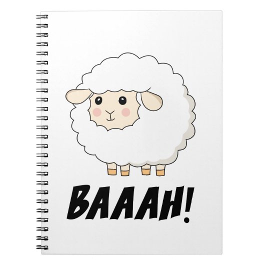Cute Sheep Baaah Notitieboek (Voorkant)