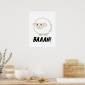 Cute Sheep Baaah Poster (Keuken)